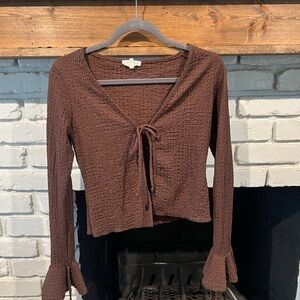 Brown Textured Women's Top